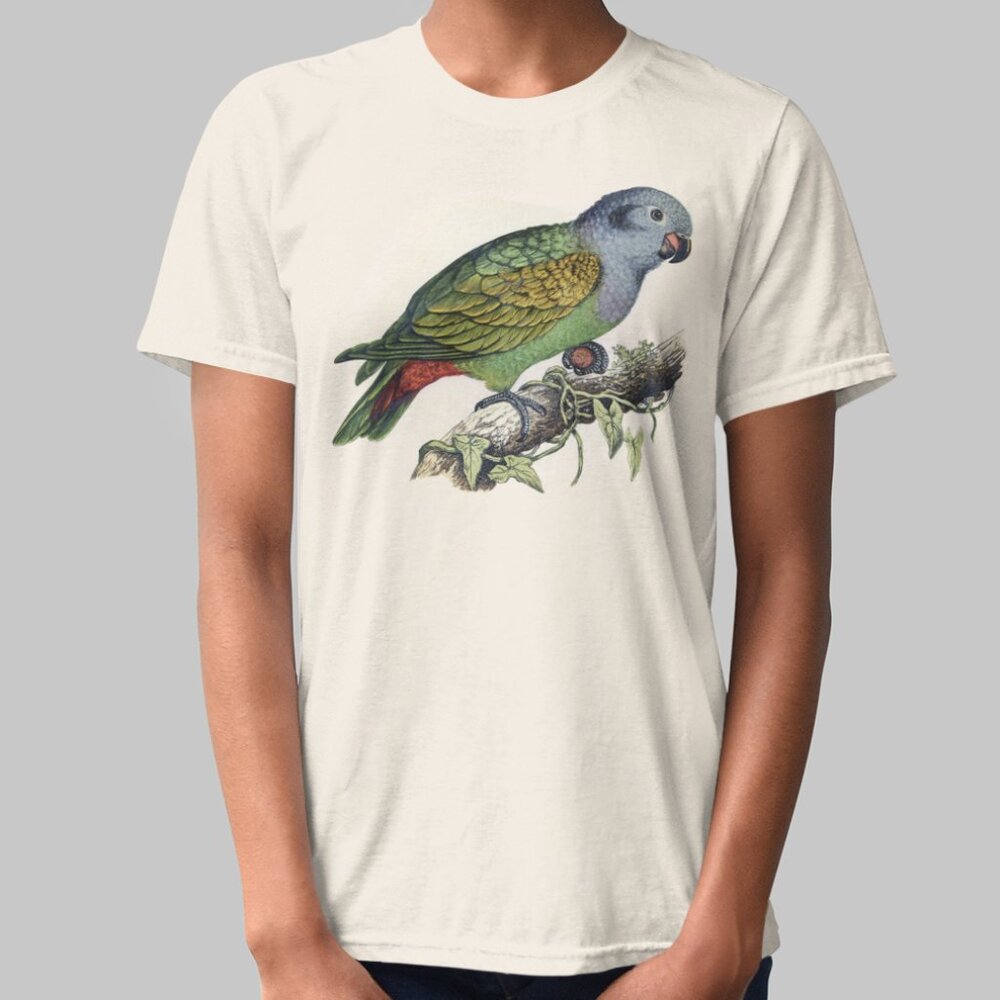 Petit Jos Vintage Parrot Print Short Sleeve Graphic Tee T-shirt S M L XL